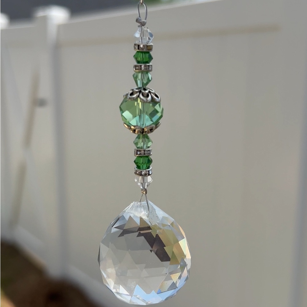 Green and White Crystal Decor Art Piece